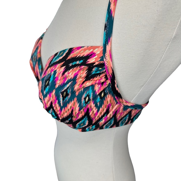 Shade & Shore Bikini Top Womens Padded Push Up Wired Halter 90s 34D - Picture 4 of 10